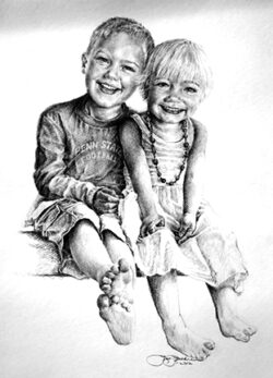 Family Portrait Art Jim Prokell Studio Brian Kids