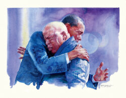 Obama Watercolor Portrait - Jim Prokell Studio