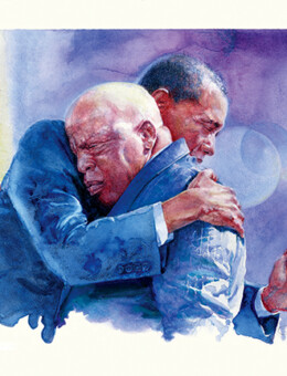 Obama Watercolor Portrait - Jim Prokell Studio